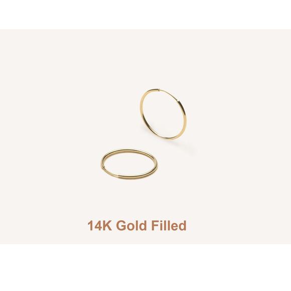 Mens Gold Cross Earring, 14K Gold Filled Hoop Earrings, Cross Hoops for Men - Picture 4 of 6